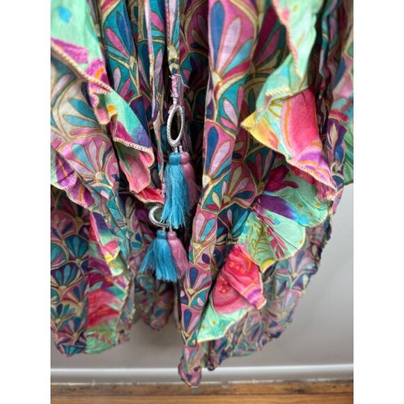 Beatnik Philosophy X Barok Paris Kimono Coverup Tassel Size L NWT Oversized $199 - Picture 4 of 5